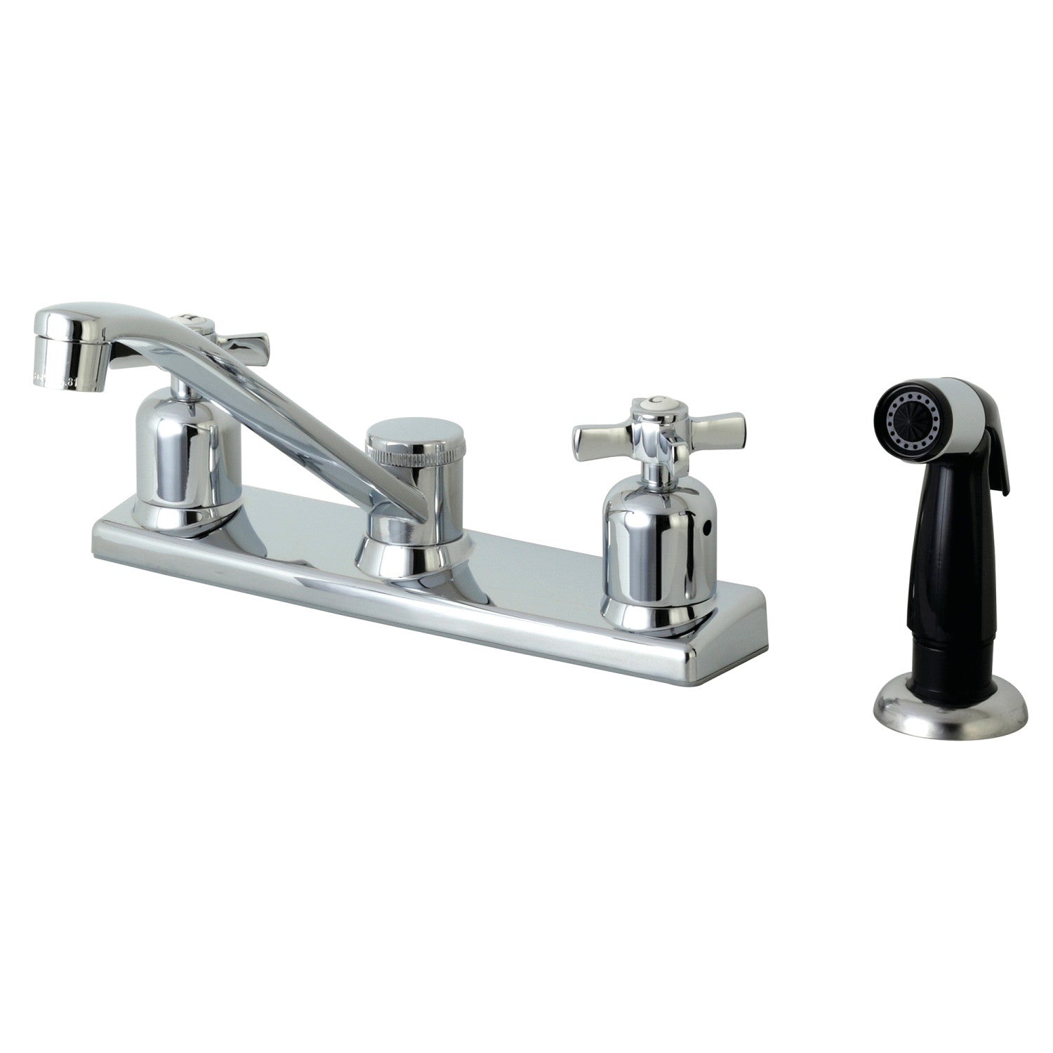 Kingston Tulare FB122ZX - Millennium Two-Handle 4-Hole 8" Centerset Kitchen Faucet with Side Sprayer, Polished Chrome — image 1